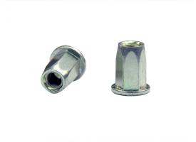 Заклепка резьбовая шестигранная с плоским бортом